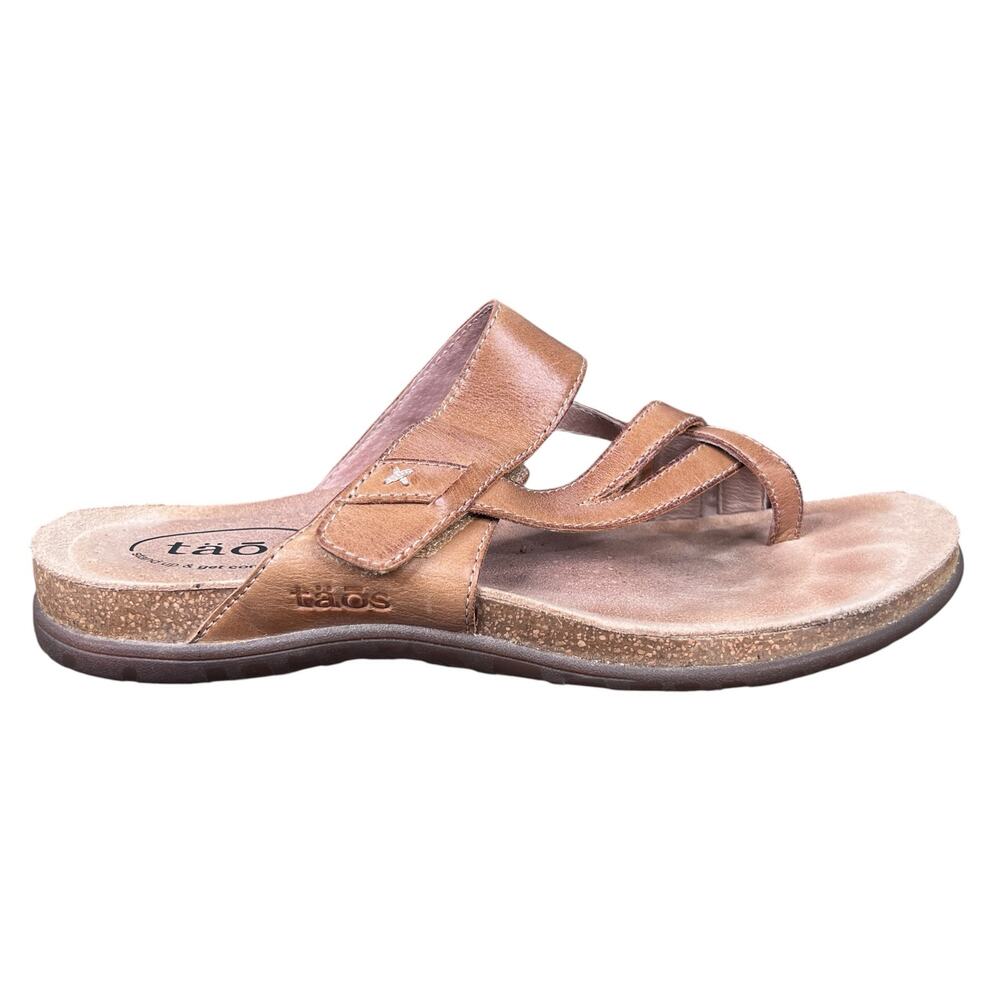 Taos Women’s Loop Tan Leather Toe Loop Sandals Size US 9